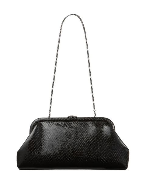 Jimmy Choo Skylar snake-printed leather clutch bag - Black - zdjęcie produktu nr 2