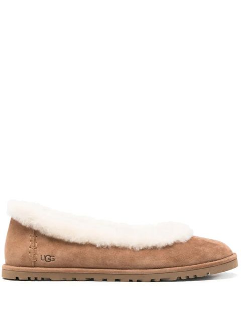 UGG fur trim flat shoes - Brown - zdjęcie produktu nr 1