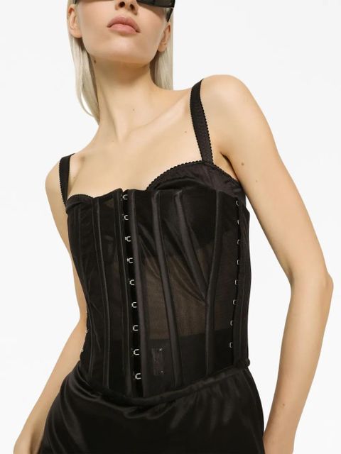 Dolce & Gabbana bonded-seam semi-sheer corset - Black