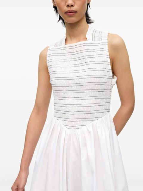 GANNI square-neck midi dress - White