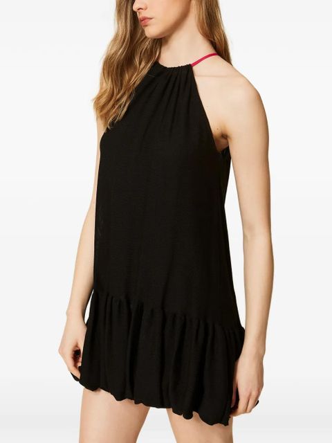 TWINSET halterneck ruffled dress - Black