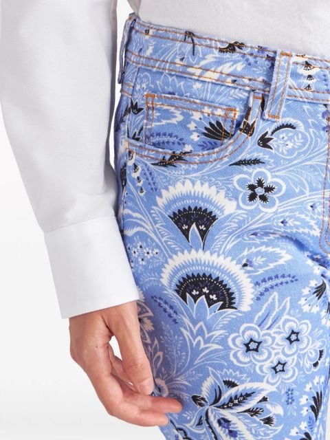 ETRO bandana-print skinny jeans - Blue