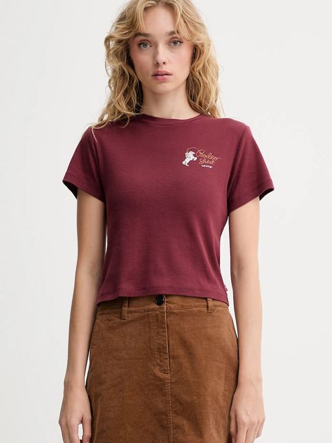 Levi's t-shirt bawełniany damski kolor bordowy A8798 - zdjęcie produktu nr 1