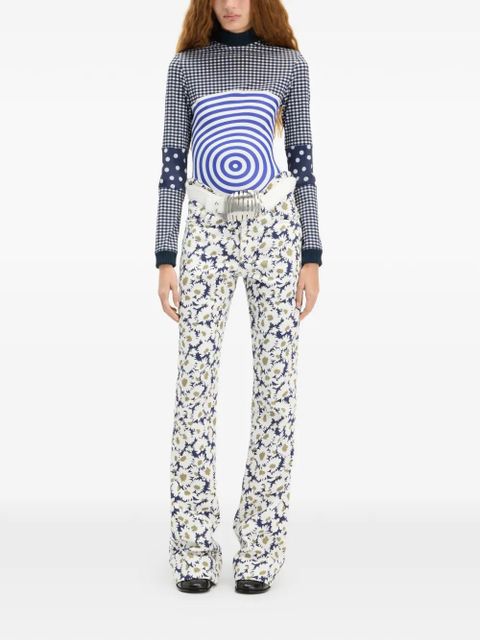 Jean Paul Gaultier gingham target long-sleeve top - Blue - zdjęcie produktu nr 2