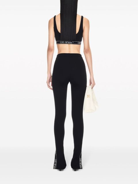 Off-White logo-tape high-waist leggings - Black