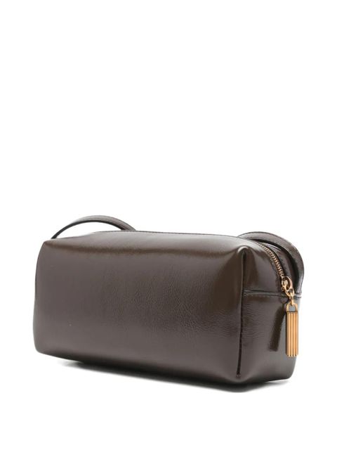 KHAITE logo-print zip mini bag - Brown