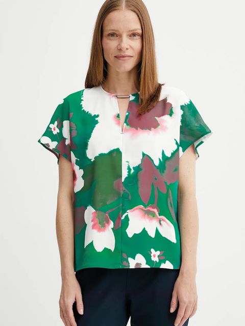 Calvin Klein bluzka damska kolor zielony wzorzysta LV044C197G - zdjęcie produktu nr 1