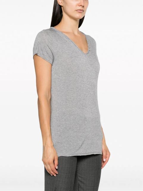 Zadig&Voltaire star-buttons Henley-neck T-shirt - Grey