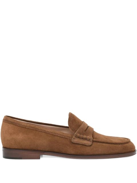 Gianvito Rossi 20mm Georgie penny-strap suede loafers - Brown - zdjęcie produktu nr 1