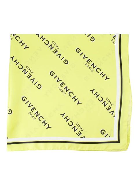 Givenchy logo-print silk scarf - Yellow
