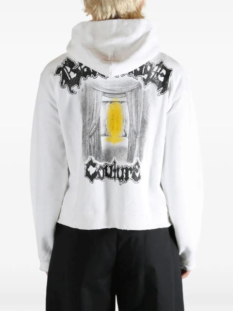 Balenciaga graphic-print zip-up hoodie - White