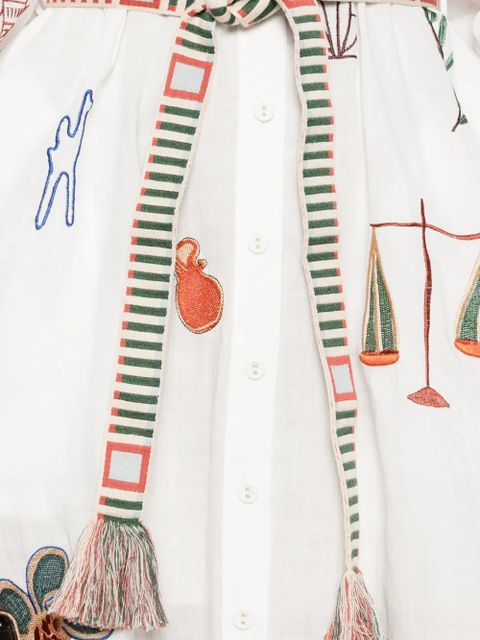 ALEMAIS embroidered midi dress - White