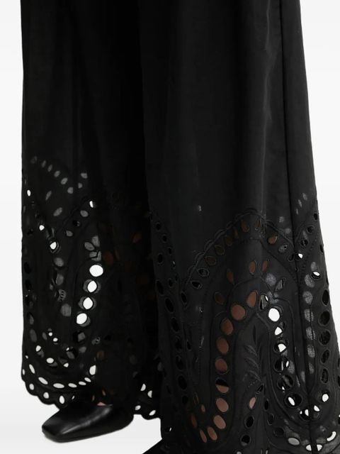 Charo Ruiz Ibiza Ray eyelet wide trousers - Black
