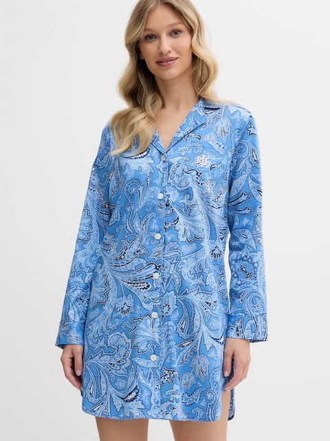 Lauren Ralph Lauren koszula piżamowa damska kolor niebieski ILN32399 - zdjęcie produktu nr 1