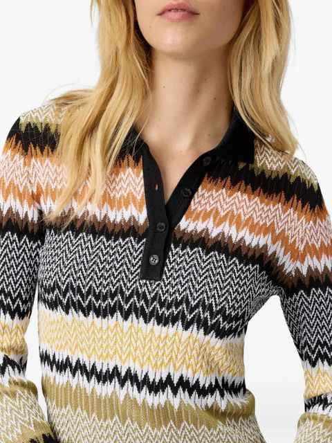 Missoni chevron-pattern polo neck top - Multicolour