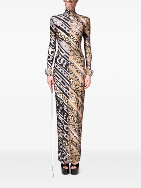 AREA chain link-print dress - Black - zdjęcie produktu nr 2