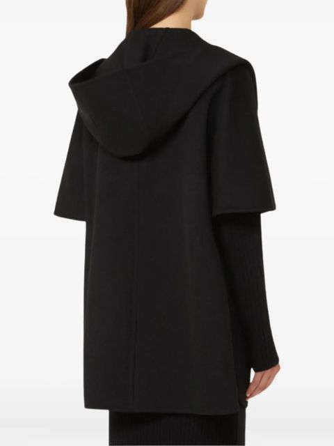 Max Mara hooded belted cape - Black