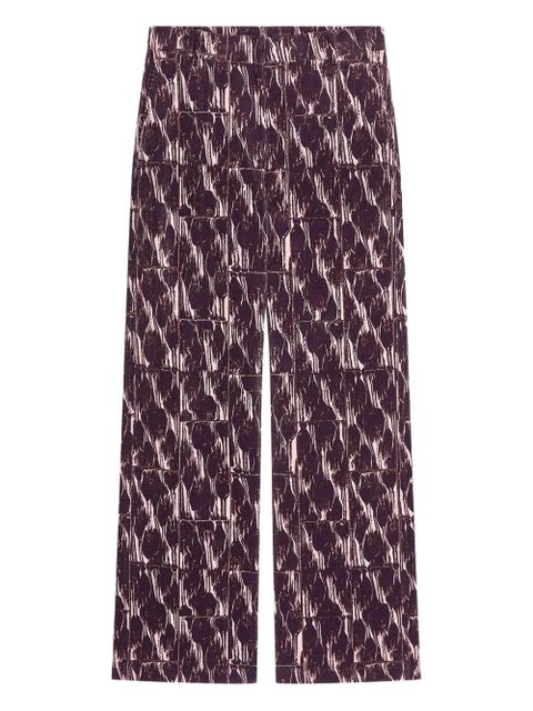 DRIES VAN NOTEN abstract-print cotton trousers - Red - zdjęcie produktu nr 1