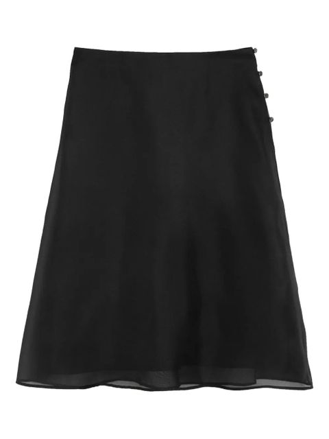 AMI Paris midi sheer A-line midi skirt - Black - zdjęcie produktu nr 1