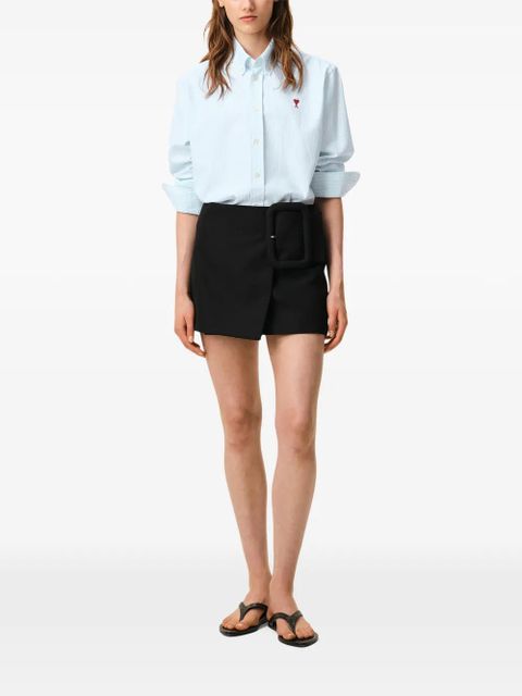 AMI Paris Ami De Coeur button-down cotton shirt - Blue - zdjęcie produktu nr 2