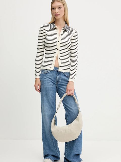 Desigual kardigan SITKA damski kolor beżowy 25WWJF19 - zdjęcie produktu nr 2