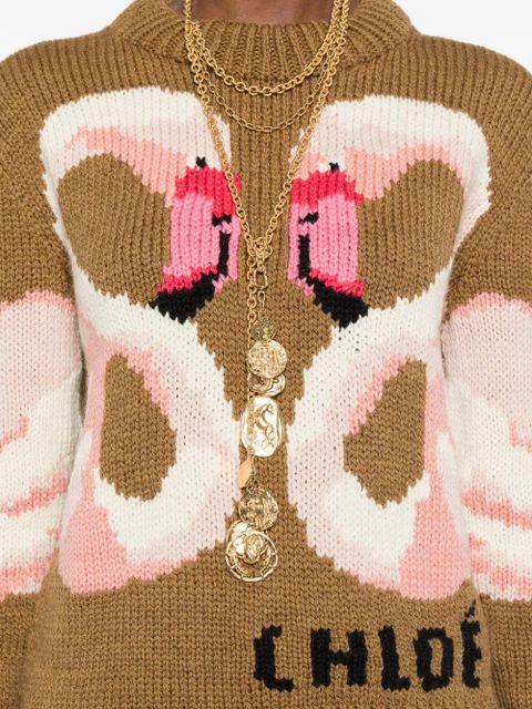 Chloé intarsia-knit sweater - Brown