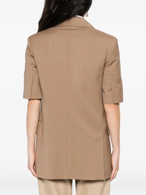 Max Mara OTTUSO short-sleeve notched-lapel blazer - Brown