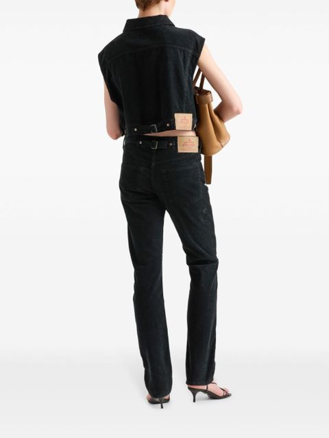 Prada logo-patch tapered jeans - Black