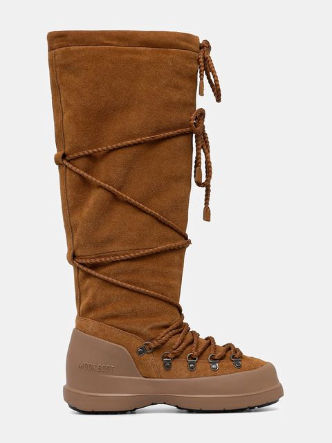 Moon Boot śniegowce zamszowe MB LUNA BOOT EXTRA SUEDE kolor brązowy 80D2480200 M008