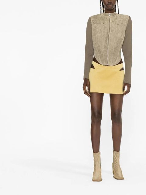 MISBHV fitted leather jacket - Neutrals