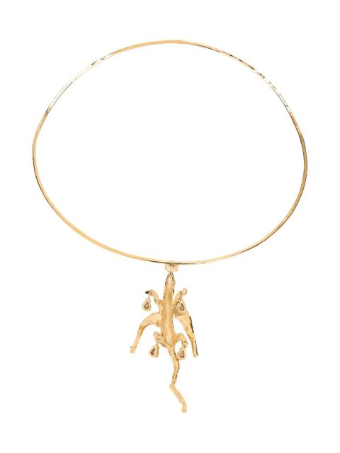 Valentino Garavani lizard pendant necklace - Gold - zdjęcie produktu nr 2