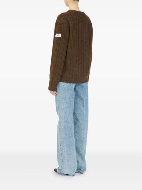 MM6 Maison Margiela v-neck ribbed sweater - Brown