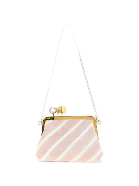 Jacquemus small The Berlingot striped clasp leather clutch bag - Pink - zdjęcie produktu nr 2