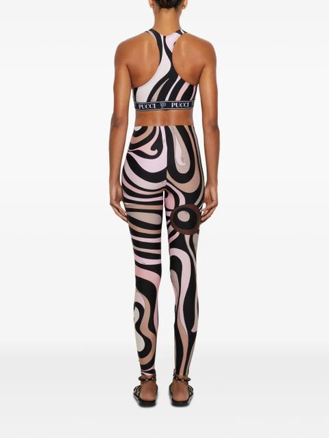 PUCCI Marmo-print sports bra - Neutrals