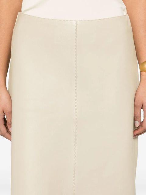 TOTEME leather mini skirt - Neutrals