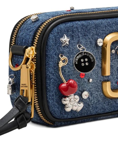 Marc Jacobs Snapshot charm-detail denim crossbody bag - Blue