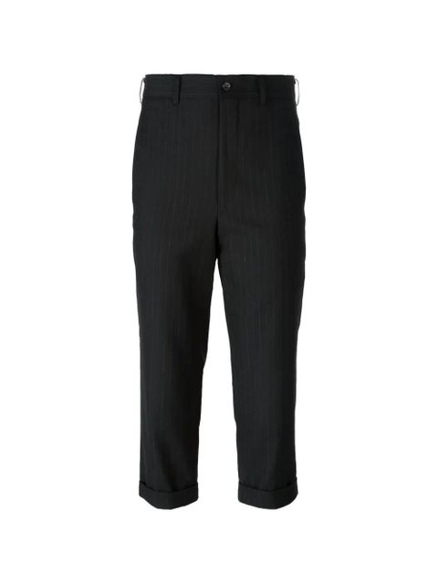 Comme Des Garçons pinstripe cropped trousers - Black - zdjęcie produktu nr 1
