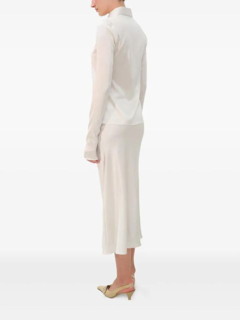 MANURÍ Tina point-collar silk-blend shirt - White - zdjęcie produktu nr 2