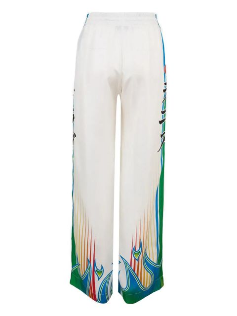 Casablanca twill print trousers - White