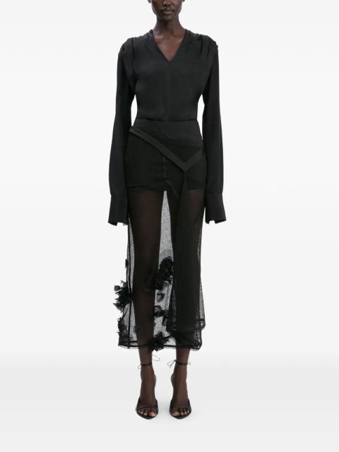 Victoria Beckham V-neck long-sleeve top - Black - zdjęcie produktu nr 2