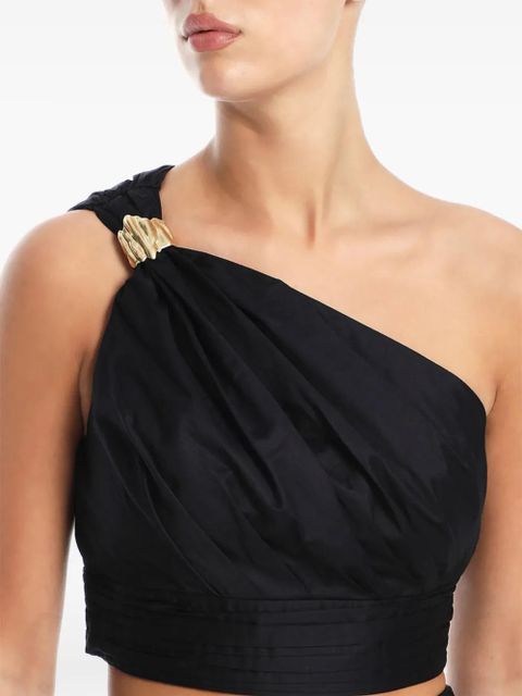 Aje Clarity one-shoulder crop top - Black