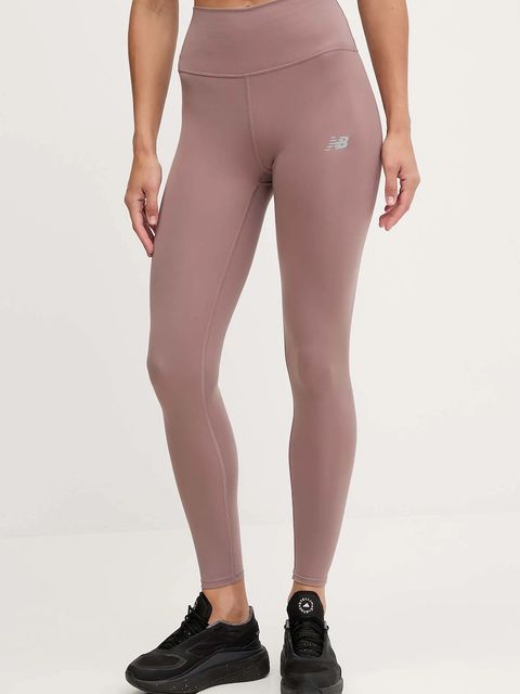 New Balance legginsy treningowe damskie kolor brązowy z nadrukiem WP51126EAS - zdjęcie produktu nr 1