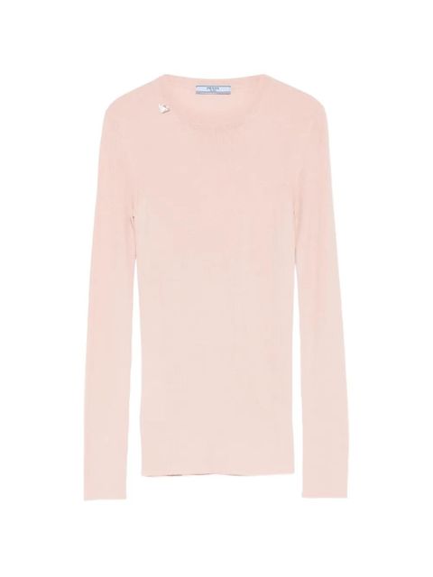 Prada brooch long-sleeve top - Pink
