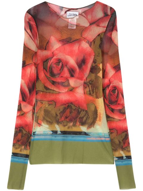 Jean Paul Gaultier The Red Roses mesh top - Green - zdjęcie produktu nr 1