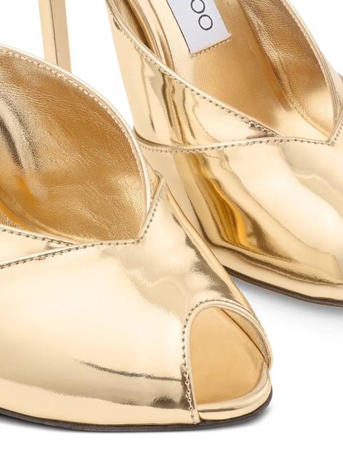 Jimmy Choo Brigitte peep-toe mules - Gold