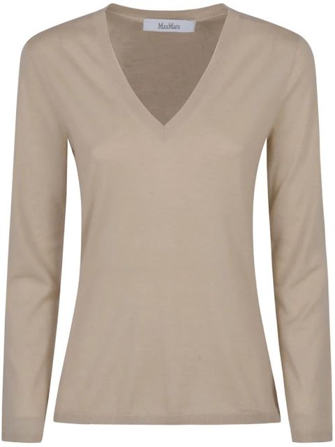 Max Mara v-neck top - Neutrals - zdjęcie produktu nr 1