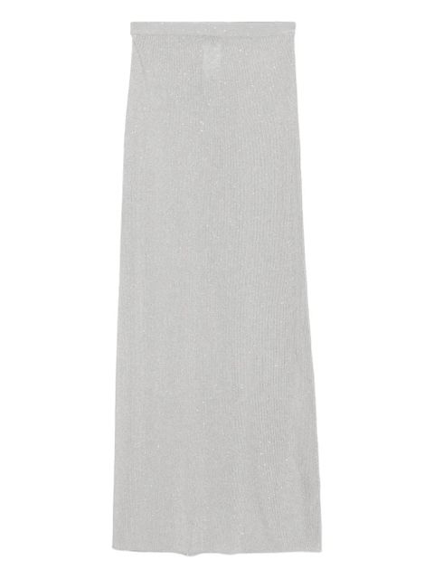 TOM FORD sequin-embellished ribbed skirt - Grey - zdjęcie produktu nr 1