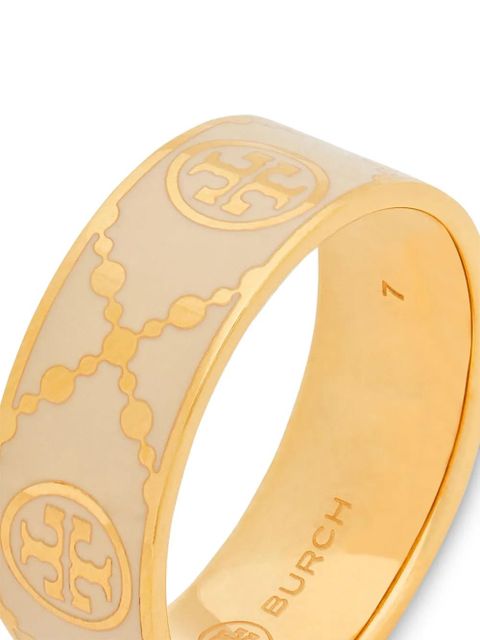 Tory Burch Double T enamel-detail ring - Gold - zdjęcie produktu nr 2