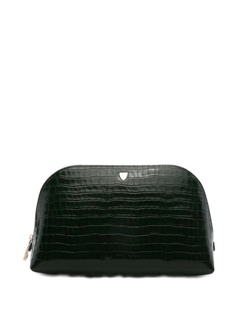 Aspinal Of London small croc-effect makeup bag - Green - zdjęcie produktu nr 1