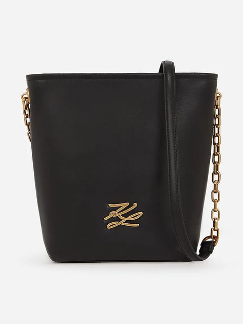 Karl Lagerfeld torebka skórzana K/AUTOGRAPH kolor czarny A2W30201 - zdjęcie produktu nr 1